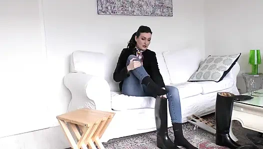 Boot Change and Smelling Black Socks POV, Lady Victoria Valente