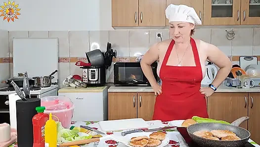 Behind the Scenes: Eating Burgers Naked in my Kitchen