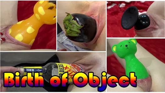 Compilation of birthing objects. Forward and reverse video.