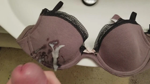 Cumshot on 38B bra