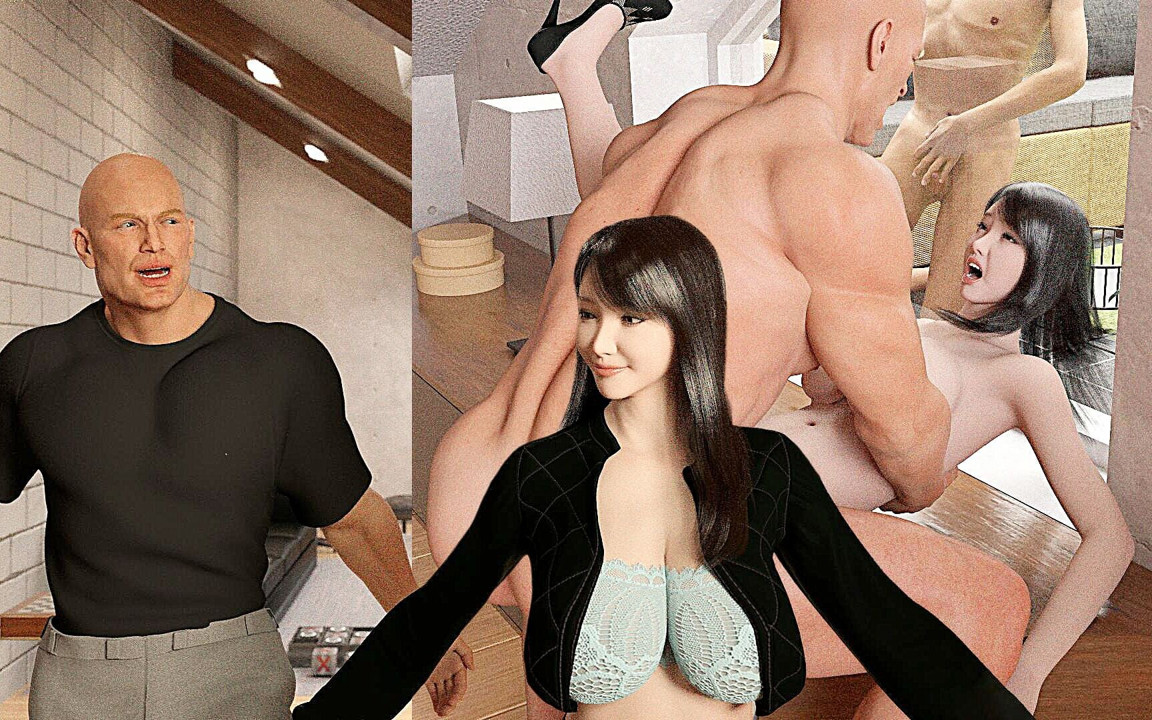 Asyalı Sürtük Evli Kadın Erkek Arkadaşının Önünde Büyük Kaslı Bir Adam Tarafından Domine Ediliyor