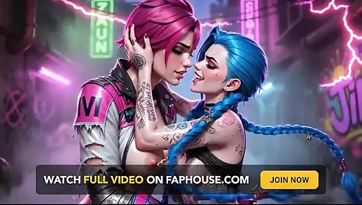 Jinx nass necken zusammenstellung, dicke titten und Ahegao voll