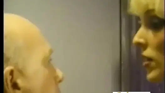 Blonde femdom and brunette mistress tormenting old slave
