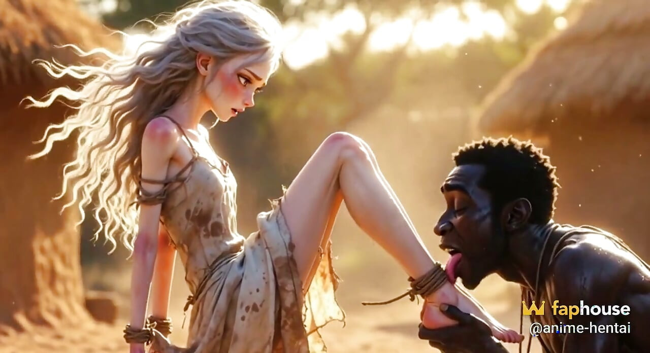 Kölelikte Beyaz Kadın - Afrikalı Adam Tutkulu Ayak Yalama
