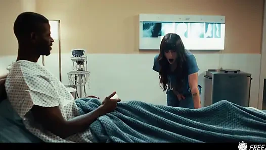 Медсестру с большим черным членом трахнули в рот - время остановки, межрасовое порно замораживает