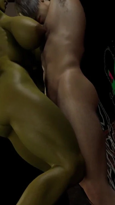 Thick Orc Woman Riding A Man In Bondage | Clip 1