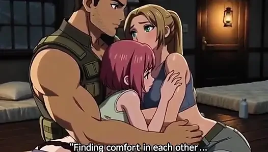 Threesome fucked in forest house