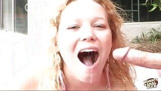 Little Blonde Slut Gets Ready for Deep Anal While Playing with a Big Dildo