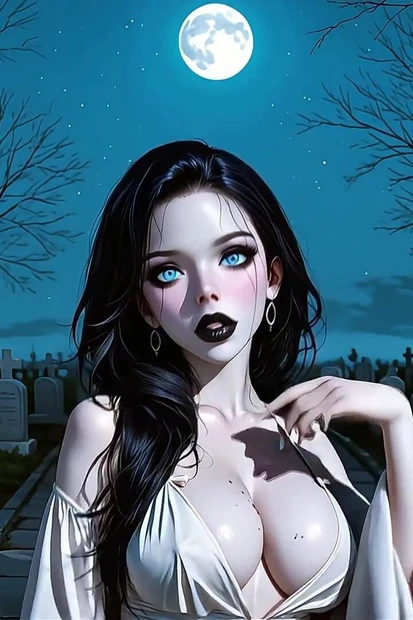 Banshee of the Moonlit Graves  Ai-generated