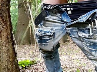 Peeing in the woods