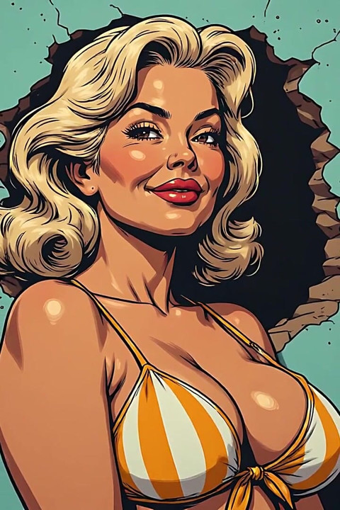 Big Boob Babes in Swimsuits Art