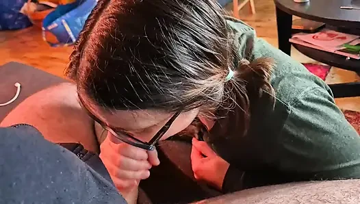 First Blowjob Video for Her - Homemade Handheld Cam