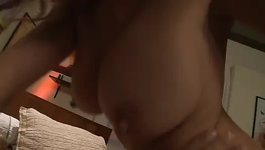 Naughty brunette sits on guy's face while she blows his dick