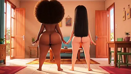 Cewek semok brasil kulit hitam dientot habis-habisan sama sahabatnya di rumah