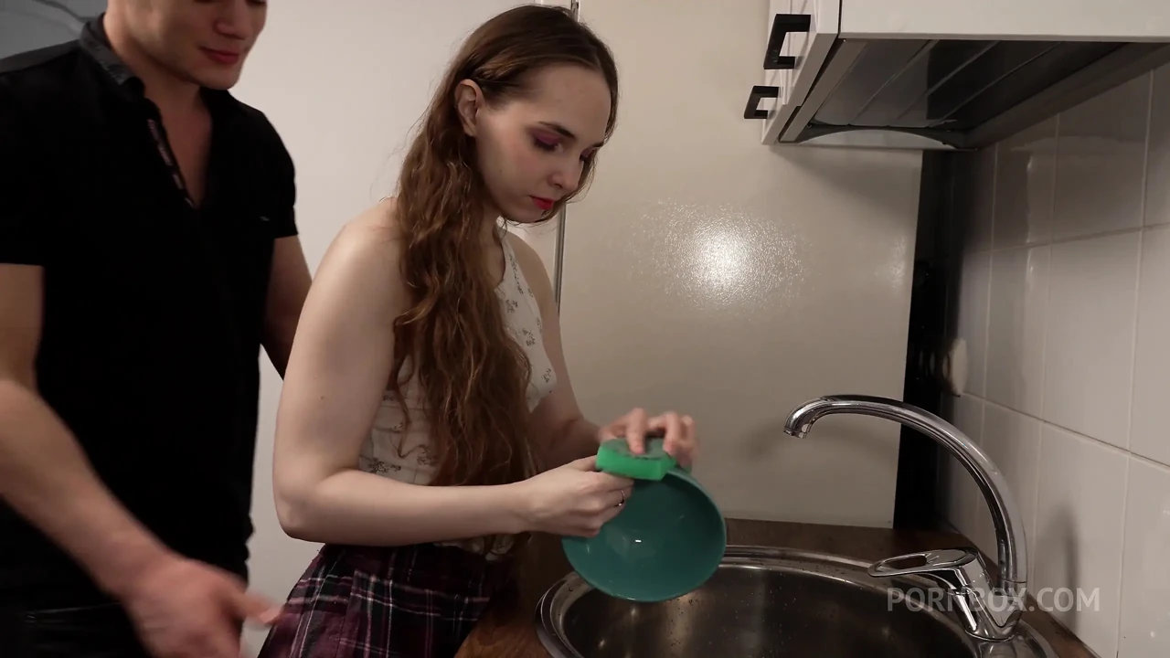 Unexpected Encounter: Stepbro Fills Stepsis with Cum in Kitchen