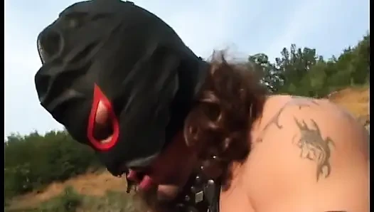 Two superior babes are getting cock deeply inside pussies outdoors