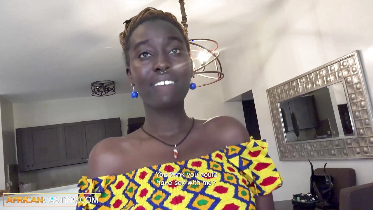 Experienced EBONY MILF begged for ROUGH sex... SWALLOWED CUM while forgetting her life at home