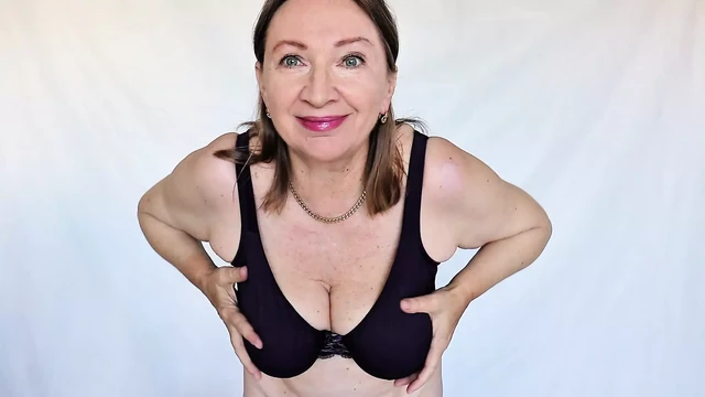 A Splash of Color: Busty Granny MariaOld's Lingerie Fashion Transformation