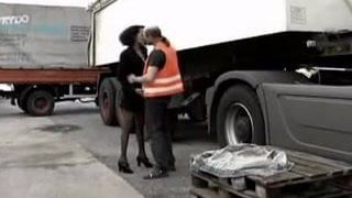 white trucker fucks black woman