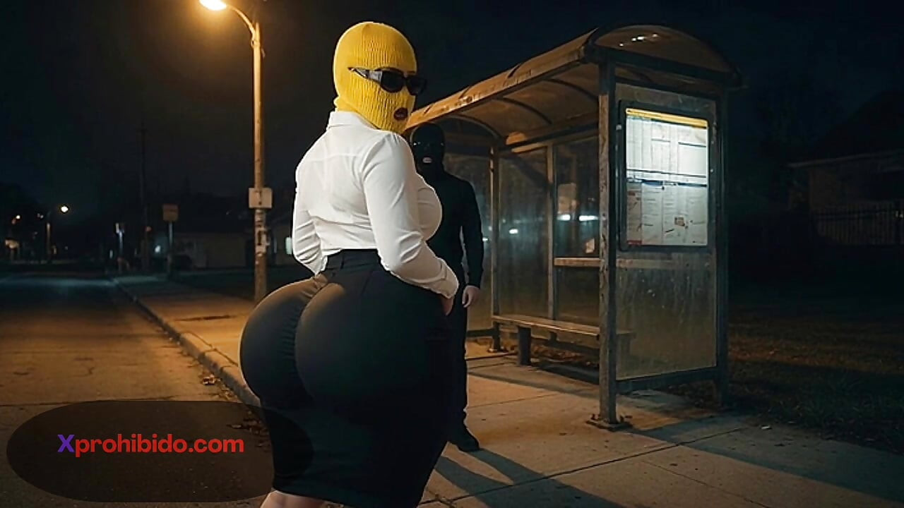 Big Ass Woman Twerking at the Bus Stop