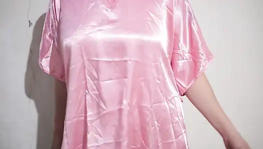 VOYEUR OF A PLUMP INDIAN WIFE IN A TRANSPARENT SATIN DRESS