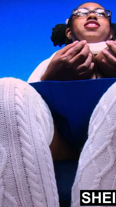 I Need My Asshole Eaten! Sheisnovember Sitting In Blue Skirt Spreading With Her Anus Open, With Beautiful Booty Cheeks | Clip 1