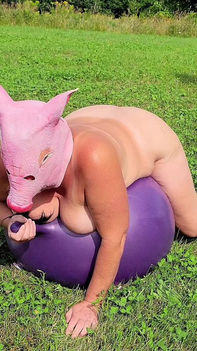 Iconic moment from "Horny Hot ASS Piggy day at the farm"