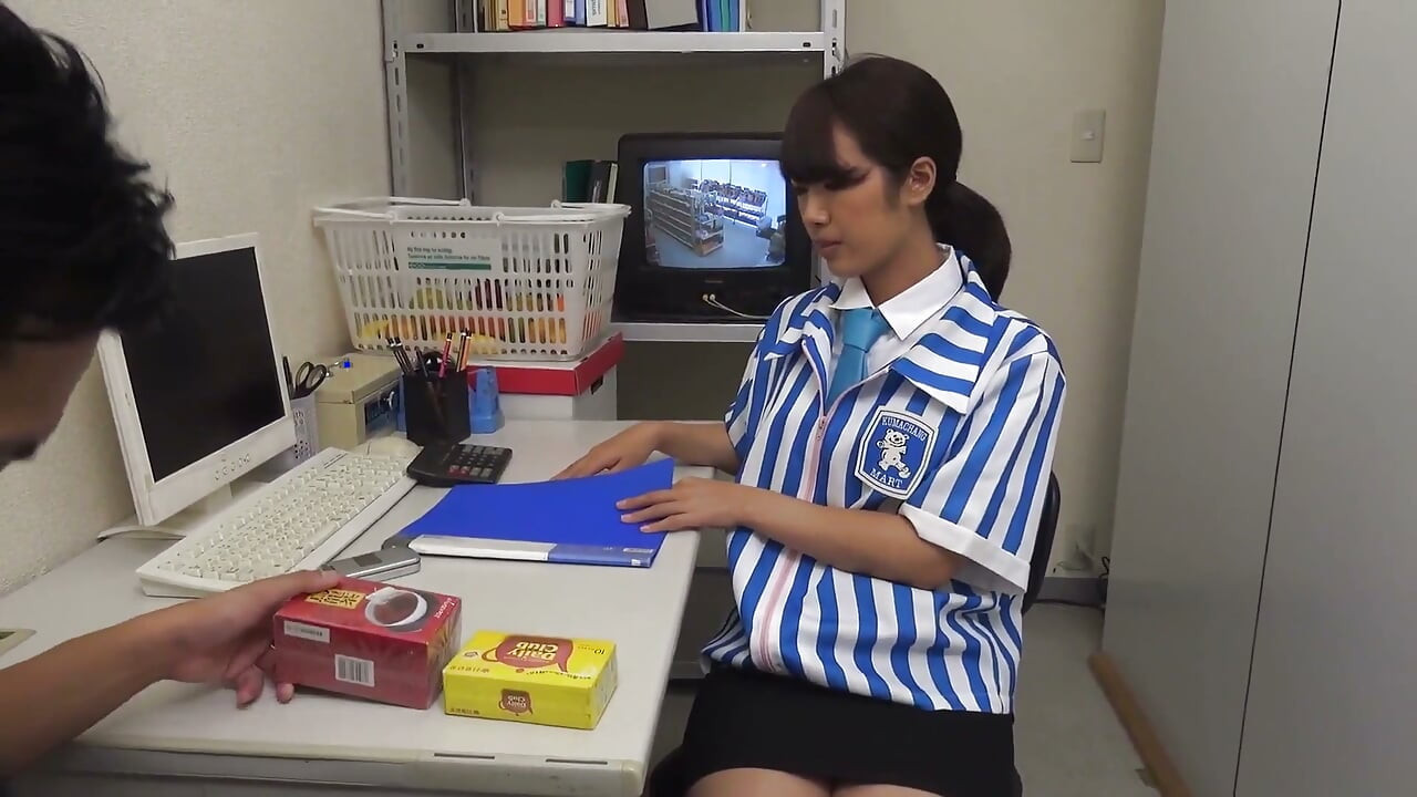 Brunette Asian MILF in Uniform Deepthroats Thick Cock