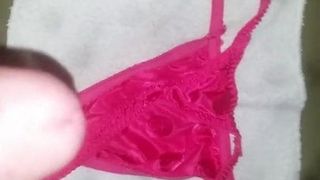 cumming on favorite pink thong again