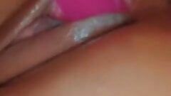 Clean shave pretty pussy fucked with dildo