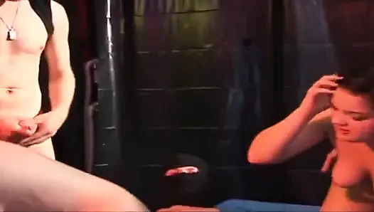 Skinny Brunette Stretched Wide by Throbbing Cock and Fingers