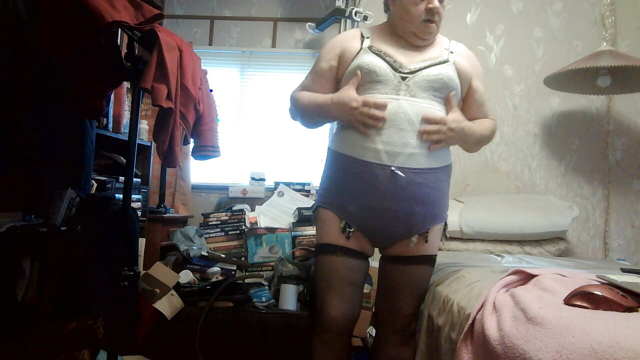 ANOTHER MOTHERFUCKER MASTURBATOR SHOW - my girdles, panties, and strip, and wiener cumm show