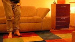 pissing on feet, carpet and couch