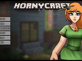 Hornycraft Minecraft - joc hentai - parodie - joc porno, ep.1, o armură sexy cu bikini auriu pentru Alex