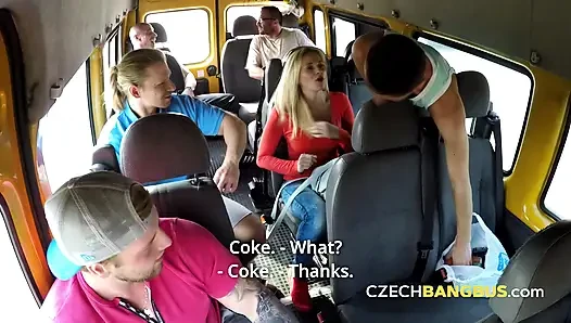 Hot gangbang with a busty MILF (Czech Bang Bus)