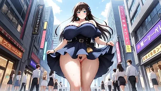 Alle möglichen unanständigen Entblößungen, auf der Straße zu gehen