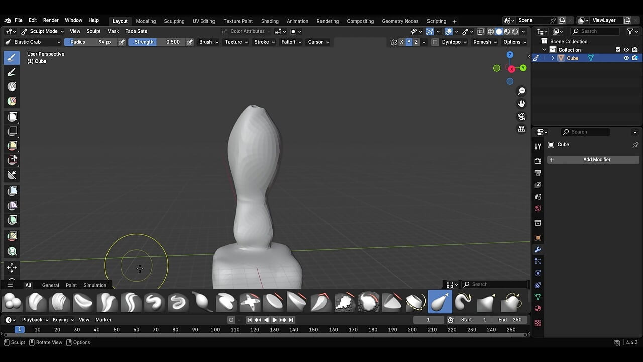 A circumstance dick with blender 3d