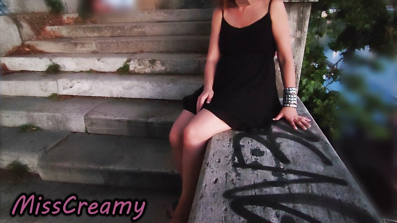 French Teacher Risky Public Pussy Flash Crowded City Street Orgasm Caught by Passersby