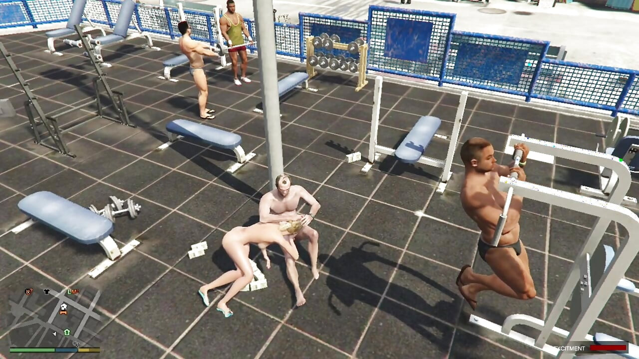Tracey have sex with her Sugar daddy Trevor in outdoor beach gym