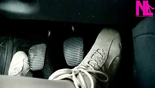 Driving and Pedal Pumping in Suede Soft Flat Boots