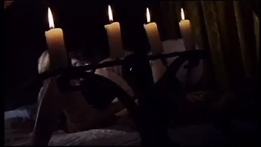 Horny whores have wild nighttime lesbian sex in dark room