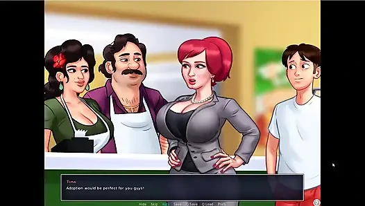 Summertime saga - Johannes fucked Aqua in the water ... Johannes played spin the bottel again with the ladies