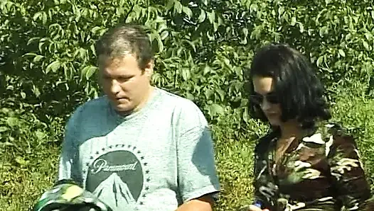Hairy teen is getting fucked outdoors by an older guy