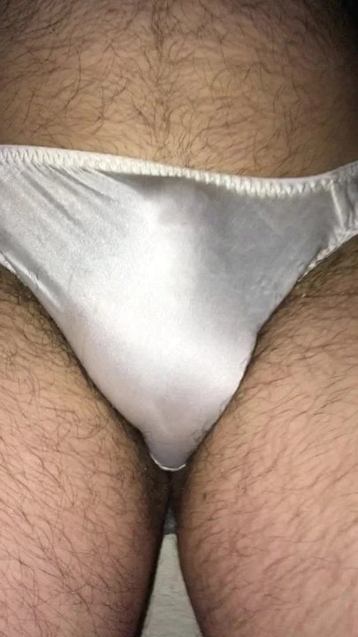 White silk panty piss