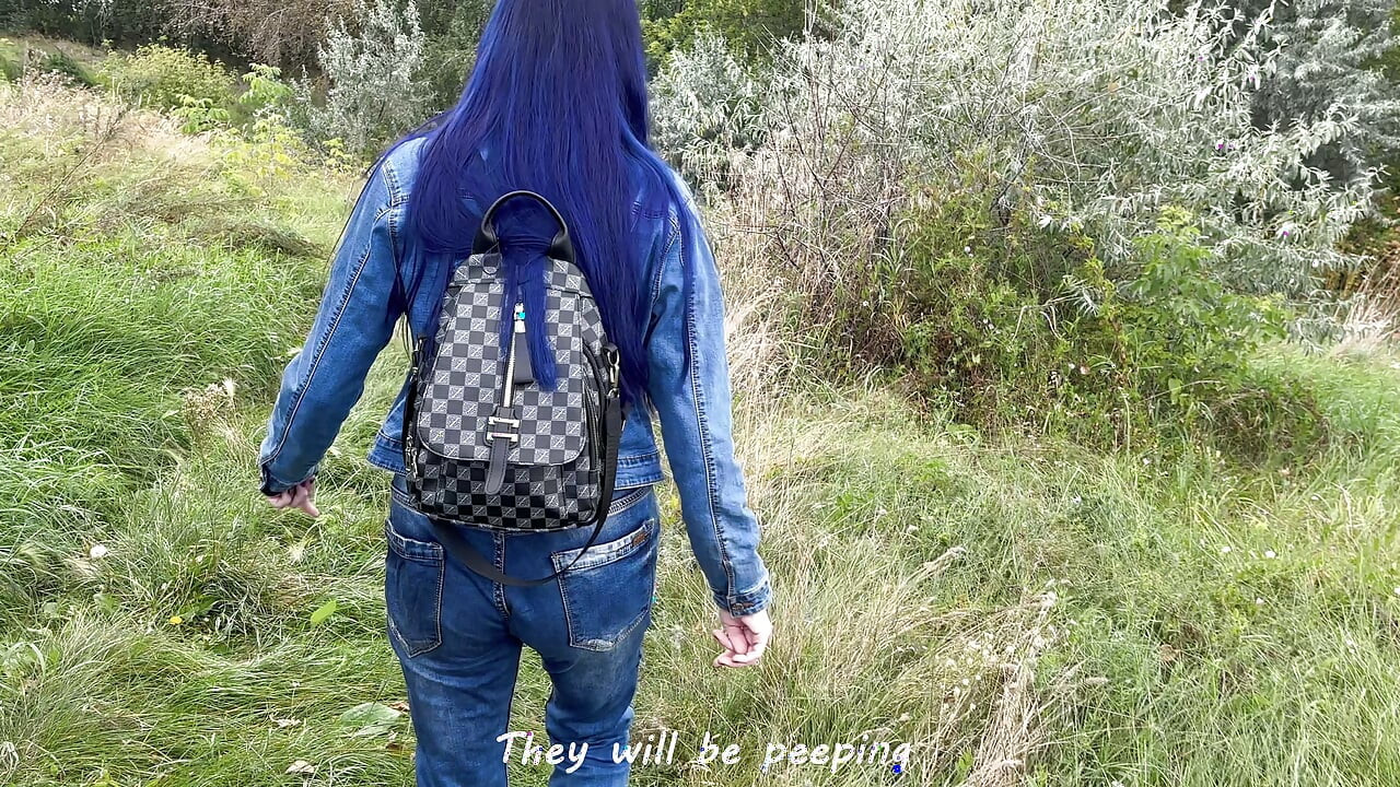 Public Sex with a Hot Stranger in Forest, Slut Showed Big Perfect Tits, Creampie
