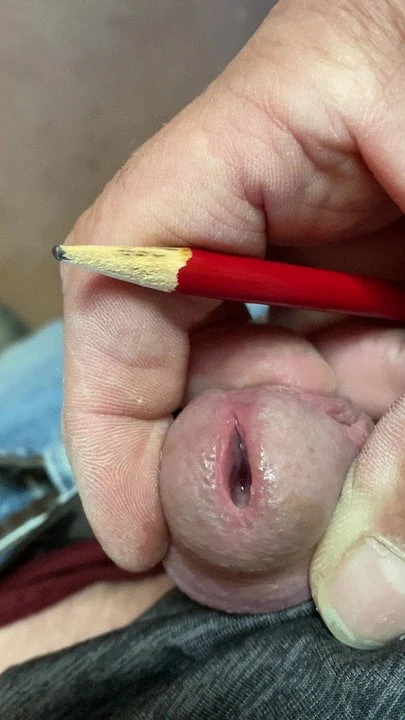 Pulling a pencil out of my cock