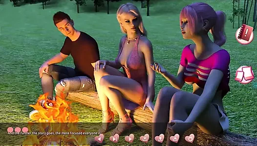 Membantu cewek-cewek hot #4 - johanne bangun diikat di pohon dan sebagainya... Sepong kontol cowok itu... Belle dan Stacy saling bermain.