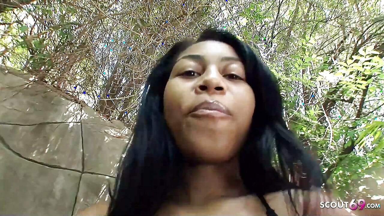Slim Black Ebony Teen with round Ass and puffy Tits talk to Interracial no condom Casting Fuck
