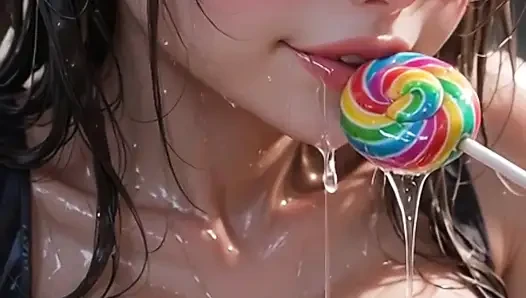 Lollipop licking compilation, 3d anime
