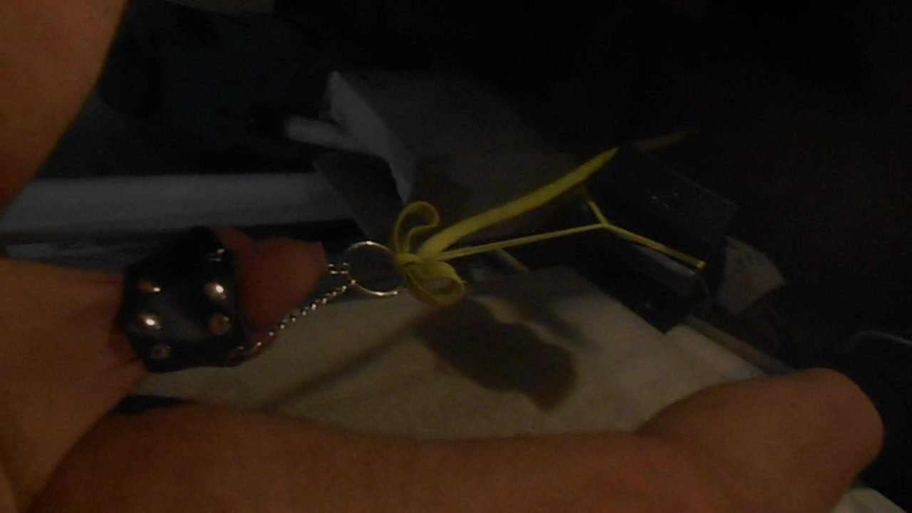 Weigth on my cock and balls 1